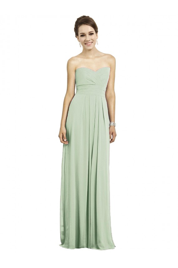 Salbeigrün A-Linien Chiffon Lange Brautjungfernkleider Hersteller