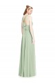 Salbeigrün A-Linien Neckholder Chiffon Lange Brautjungfernkleider Hersteller