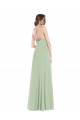 Salbeigrün A-Linien Scoop Chiffon Lange Brautjungfernkleider Hersteller