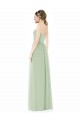 Salbeigrün A-Linien Trägerlos Chiffon Lange Brautjungfernkleider Hersteller