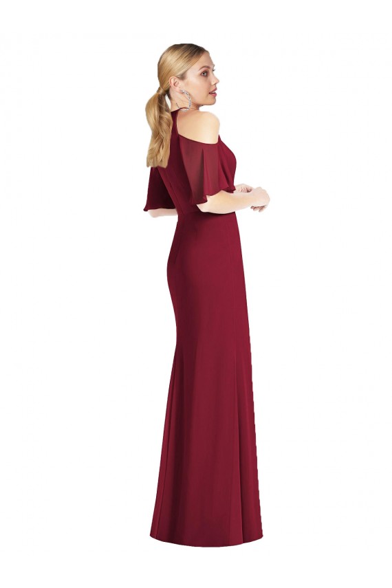 Salbeigrün Meerjungfrau Neckholder Chiffon Lange Brautjungfernkleider Hersteller