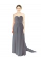 Schiefergrau A-Linien Chiffon Lange Brautjungfernkleider Hersteller