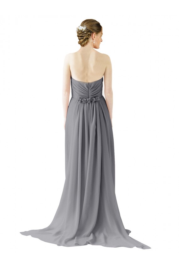 Schiefergrau A-Linien Chiffon Lange Brautjungfernkleider Hersteller