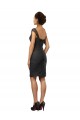 Schiefergrau A-Linien Off-Schulter Knielang Chiffon Spitze Kurze Brautjungfernkleider / Cocktailkleider Hersteller