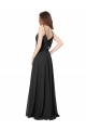 Schwarz A-Linien Chiffon Lange Brautjungfernkleider Hersteller