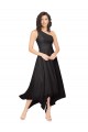 Schwarz A-Linien Eine-Schulter Trägerlos Midi Chiffon Kurze Brautjungfernkleider / Cocktailkleider / Heimkehr Kleider Hersteller