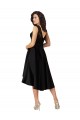 Schwarz A-Linien Illusion Ausschnitt Midi Satin Spitze Kurze Brautjungfernkleider / Cocktailkleider / Heimkehr Kleider Hersteller
