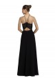 Schwarz A-Linien Neckholder Chiffon Spitze Lange Brautjungfernkleider Hersteller