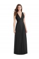 Schwarz A-Linien V-Ausschnitt Chiffon Lange Brautjungfernkleider Hersteller