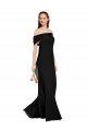 Schwarz Meerjungfrau Off-Schulter Chiffon Lange Brautjungfernkleider / Abiballkleider Hersteller