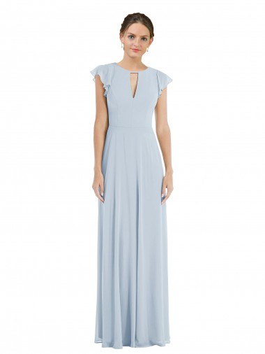 Seeglas A-Linien Chiffon Lange Formale Brautjungfernkleider / Abendkleider Hersteller