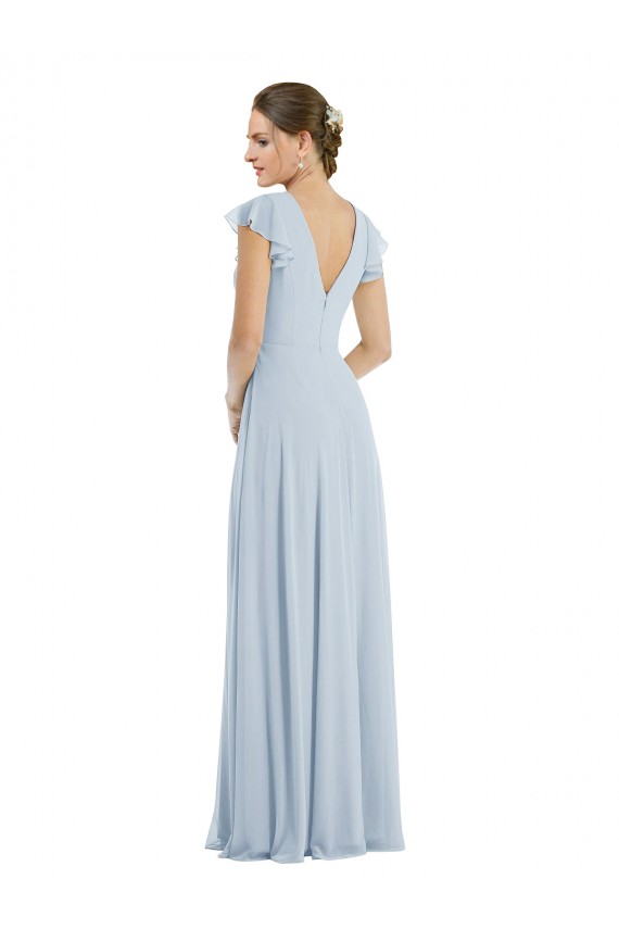 Seeglas A-Linien Chiffon Lange Formale Brautjungfernkleider / Abendkleider Hersteller