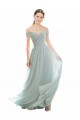 Seeglas A-Linien Off-Schulter Chiffon Spitze Lange Brautjungfernkleider Hersteller