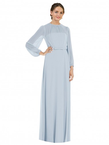 Seeglas A-Linien Trägerlos Chiffon Lange Formale Brautjungfernkleider / Abendkleider Hersteller