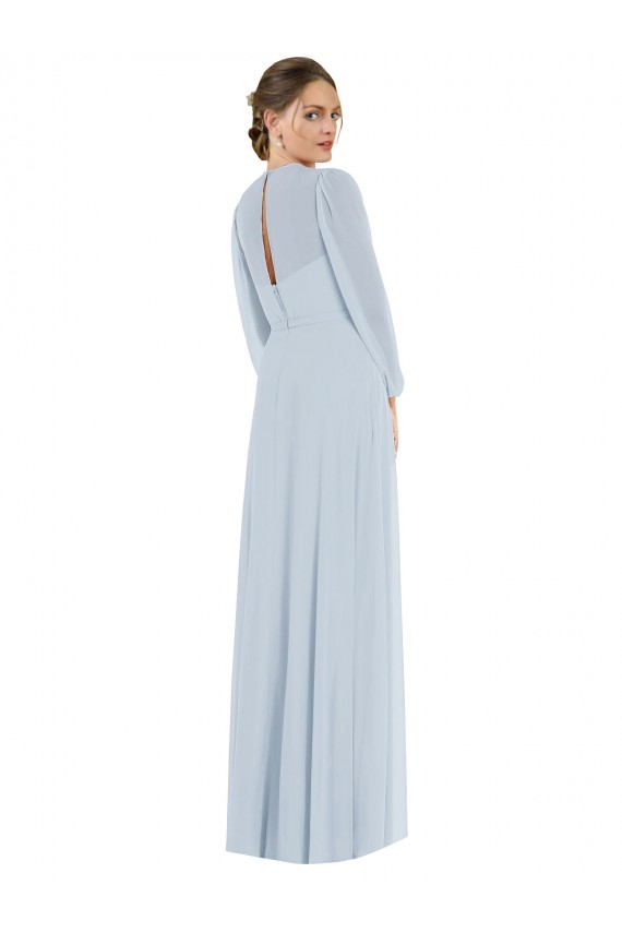 Seeglas A-Linien Trägerlos Chiffon Lange Formale Brautjungfernkleider / Abendkleider Hersteller