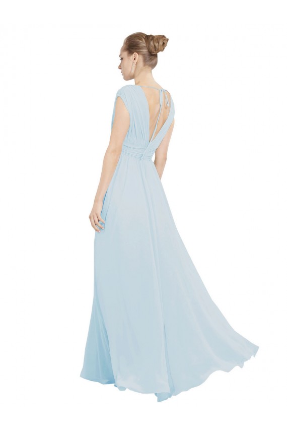 Seeglas A-Linien V-Ausschnitt Chiffon Lange Brautjungfernkleider Hersteller
