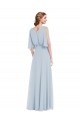 Seeglas A-Linien V-Ausschnitt Chiffon Lange Brautjungfernkleider Hersteller