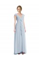 Seeglas A-Linien V-Ausschnitt Chiffon Lange Brautjungfernkleider Hersteller