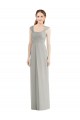 Silber A-Linien Chiffon Lange Brautjungfernkleider Hersteller