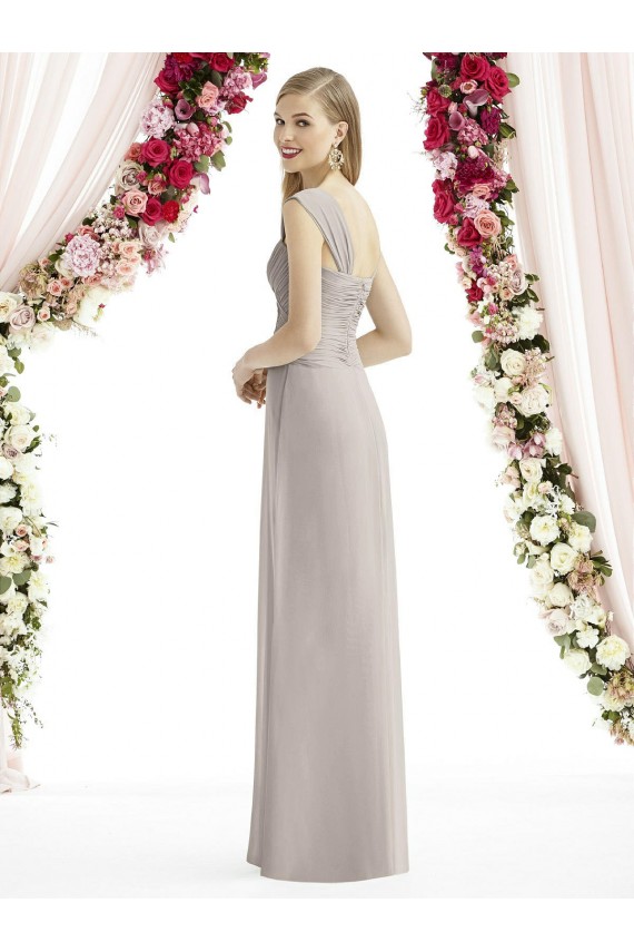 Silber A-Linien Chiffon Lange Brautjungfernkleider Hersteller