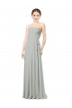 Silber A-Linien Chiffon Lange Brautjungfernkleider Hersteller