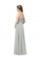 Silber A-Linien Chiffon Lange Brautjungfernkleider Hersteller