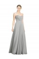 Silber A-Linien Chiffon Lange Brautjungfernkleider Hersteller