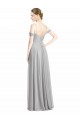 Silber A-Linien Off-Schulter Spaghetti-Träger Chiffon Lange Brautjungfernkleider Hersteller