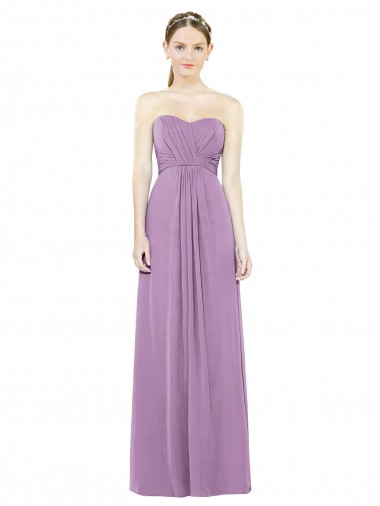 Staubiger Lavendel A-Linien Chiffon Lange Brautjungfernkleider Hersteller
