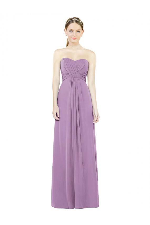 Staubiger Lavendel A-Linien Chiffon Lange Brautjungfernkleider Hersteller