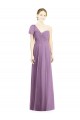 Staubiger Lavendel A-Linien Eine-Schulter Chiffon Lange Brautjungfernkleider Hersteller