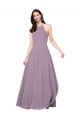 Staubiger Lavendel A-Linien Neckholder Chiffon Lange Brautjungfernkleider Hersteller