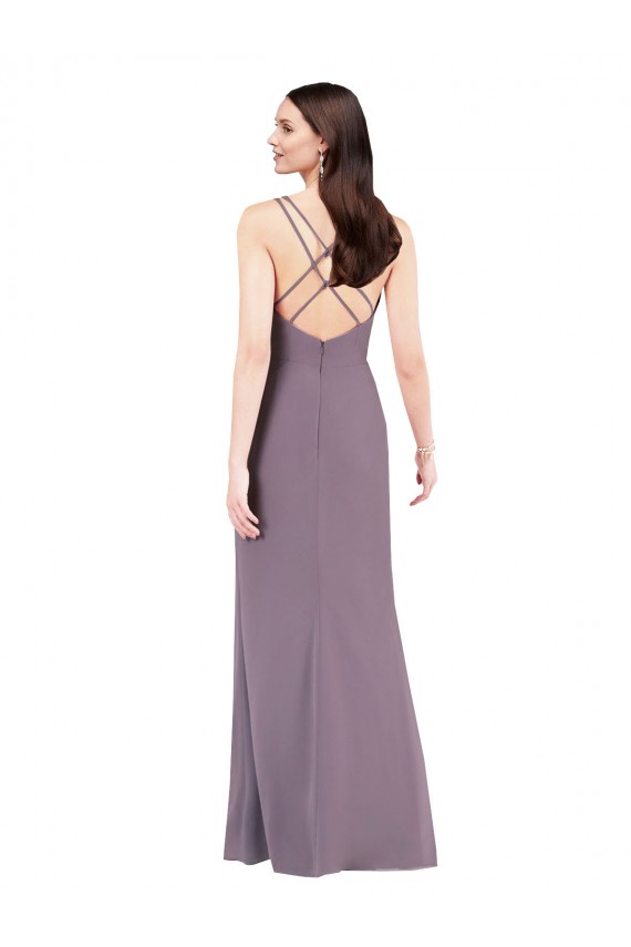 Staubiger Lavendel Etui Chiffon Lange Formale Brautjungfernkleider / Abendkleider Hersteller