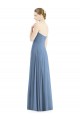 Staubiges Blau A-Linien Chiffon Lange Brautjungfernkleider Hersteller