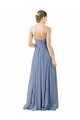 Staubiges Blau A-Linien Chiffon Lange Brautjungfernkleider Hersteller
