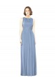 Staubiges Blau A-Linien Chiffon Lange Brautjungfernkleider Hersteller