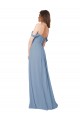 Staubiges Blau A-Linien Chiffon Lange Brautjungfernkleider Hersteller