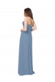 Staubiges Blau A-Linien Chiffon Lange Brautjungfernkleider Hersteller