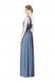 Staubiges Blau A-Linien Eine-Schulter Chiffon Lange Brautjungfernkleider Hersteller