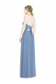 Staubiges Blau A-Linien Neckholder Chiffon Lange Brautjungfernkleider Hersteller