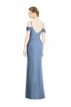 Staubiges Blau A-Linien Off-Schulter Chiffon Lange Formale Brautjungfernkleider / Abendkleider Hersteller