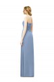 Staubiges Blau A-Linien Trägerlos Chiffon Lange Brautjungfernkleider Hersteller