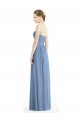 Staubiges Blau A-Linien Trägerlos Chiffon Lange Brautjungfernkleider Hersteller