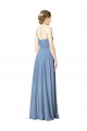 Staubiges Blau A-Linien Trägerlos Chiffon Lange Brautjungfernkleider Hersteller