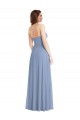 Staubiges Blau A-Linien Trägerlos Chiffon Lange Brautjungfernkleider Hersteller