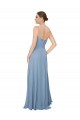 Staubiges Blau A-Linien Trägerlos Chiffon Lange Brautjungfernkleider Hersteller