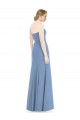 Staubiges Blau Meerjungfrau Trägerlos Chiffon Lange Brautjungfernkleider Hersteller