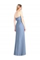 Staubiges Blau Trompete Trägerlos Chiffon Lange Brautjungfernkleider Hersteller