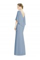 Staubiges Blau Trompete V-Ausschnitt Chiffon Lange Brautjungfernkleider Hersteller
