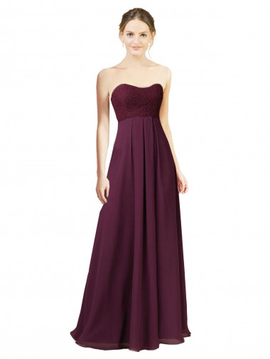 Traube A-Linien Chiffon Lange Brautjungfernkleider Hersteller